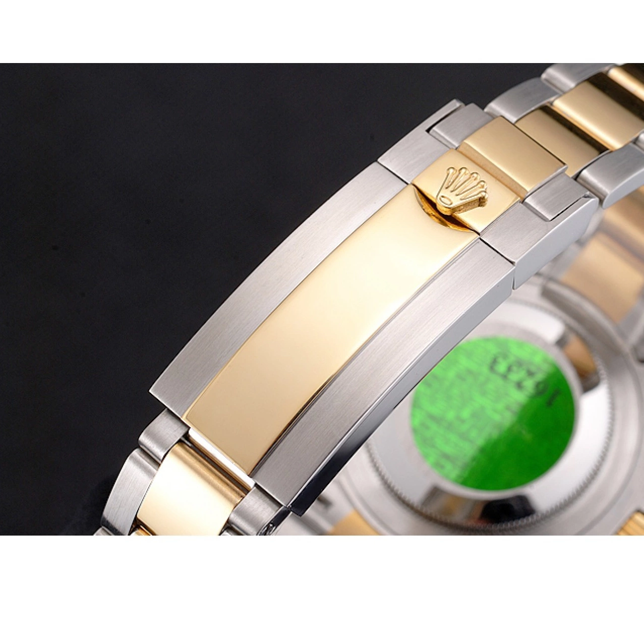 Good Copy Rolex Watches Submariner Steel Bracelet Bezel Rolex And Gold Swiss Dial Tone Green Two 0608